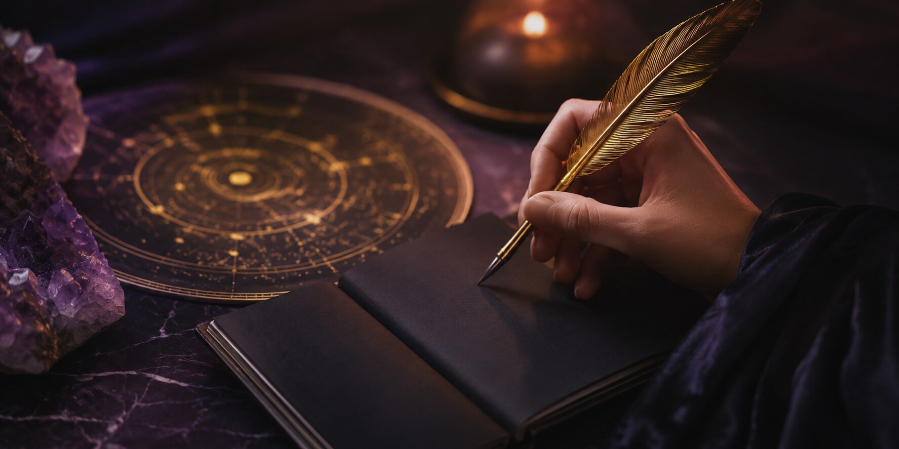 Main écrivant dans un carnet de guidance personnelle